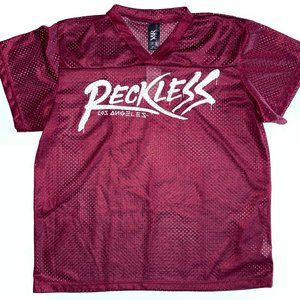 Mens Young & Restless Mesh Top S Burgundy Maroon